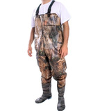 Jardineira Com Bota Acoplada Macacão Pesca Camuflada N 45