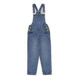 Jardineira Infantil Unissex Alça Regulável Em Jeans Moletom 