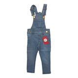 Jardineira Jeans Infantil Comprida Menina Tamanho1