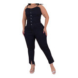 Jardineira Jeans Plus Size Macacão G1 G2 G3 G4 G5 56