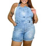 Jardineira Jeans Plus Size Tamanhos Grandes