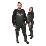 Jardineira Macacão 100%impermeável Pvc Com Bota 100%original