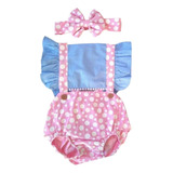 Jardineira Romper Bebe Menina Galinha Pintadinha Body 