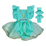 Jardineira Romper Body Macacão Bebe Menina Princesa Jasmine