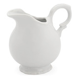 Jarra De Porcelana 1350ml Vintage Branca Agua Leite Suco