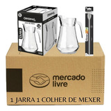 Jarra De Vidro 1,6 L + Colher Suco Recife 30,2 Cm Ref 0503
