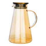 Jarra De Vidro Ambar Elegante Tampa Inox 1,8l Suco Agua Chá