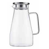 Jarra De Vidro Suco Água Borossilicato Com Tampa Inox 1,5l 