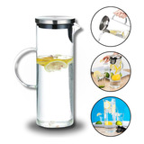 Jarra Em Vidro Borossilicato Resistente Com Tampa Inox 1,5l