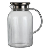 Jarra Twinkle Vidro Borossili Canelado C/tampa Aço Inox 1,5l