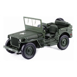 Jeep Willys Mb 1:18 Militar Exército Wwii Coleção Miniatura