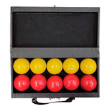 Jg 10 Bolas Mata-mata Amar E Verm+ Estojo P/ Bilhar / Sinuca