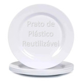 Jogo 10 Prato Raso Melamina Plastico Resistente Leve Duravel