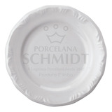 Jogo 12 Prato De Sobremesa Porcelana Schmidt Branco 19cm