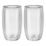 Jogo 2 Copos De Vidro Parede Dupla Long Drink 350ml Zwilling