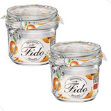 Jogo 2 Potes Vidro Hermetico Porta Mantimento 350ml Bormioli