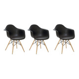Jogo 3 Cadeiras Charles Eames Wood