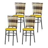 Jogo 4 cadeira cozinha preta hawai cafe lamar design