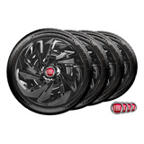 Jogo 4 Calota Aro 13 Nitro Black Fiat Palio Uno Punto