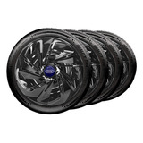 Jogo 4 Calota Aro 13 Nitro Black Ford Ka Fiesta