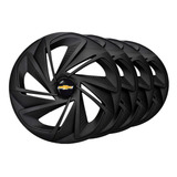 Jogo 4 Calota Nitro Aro 13 Black Fosca Gm Onix Cruze