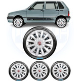 Jogo 4 Calota Passat Prata Aro 13 Fiat Uno 93 94 95 96 97 98