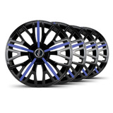 Jogo 4 Calota Triton Sport Aro 14 Preta / Azul Universal