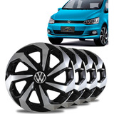 Jogo 4 Calotas Spider Black Silver Aro 15 Fox Gol Voyage