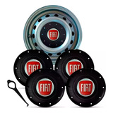 Jogo 4 Calotas Tampa Roda Ferro Fiat Aro 14 15 Amarok