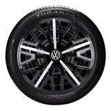 Jogo 4 Calotas Triton Sport Aro 14 Preta/prata Vw Gol G4