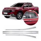 Jogo 4 Frisos Pestana Janela Fiat Toro Cromado 2015 2018