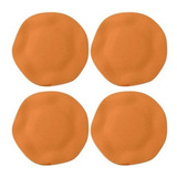 Jogo 4 Pratos 22,5cm Fundo Oxford Ryo Papaya Decorar Mesa