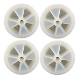 Jogo 4 Roda 312 Nylon Branco Resistente 3pol Eixo 5/16 100kg
