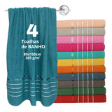 Jogo 4 Toalhas Banho Atacado Luxo 80 X 150 365g Promoção