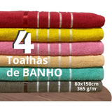 Jogo 4 Toalhas Banho Grande Reforçada