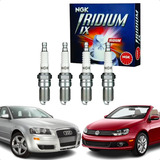 Jogo 4 Velas Ngk Iridium Fria Grau 8 Sextavado 16mm Bkr8eix