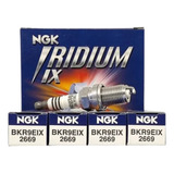 Jogo 4 Velas Ngk Iridium Fria Grau 9 Sextavado 16mm Bkr9eix