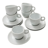 Jogo 4 Xícaras C/ Pires P/ Café Porcelana Schmidt Sofia 80ml