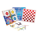 Jogo 4x1 Xalingo Ludo Dama Trilha Varetas Tabuleiro Madeira