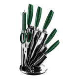 Jogo 5 Facas E Tesoura Suporte 8pçs Emerald Berlinger Haus