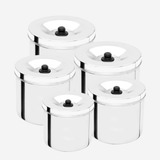 Jogo 5 Porta Mantimento Cereal Lata 4030 Alumíniofortlar B80