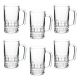 Jogo 6 Canecas Para Chopp Em Vidro 360ml