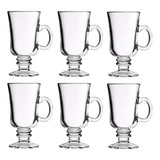 Jogo 6 Canecas Vidro Irish Coffe Capuccino Café Quente Ou Frio Dolce Gusto 230ml