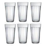 Jogo 6 Copo Americano Em Vidro Long Drink 450ml Nadir