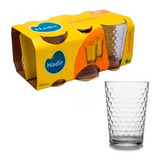 Jogo 6 Copo Batuque Vidro Nadir 265ml Suco Agua Drink Café