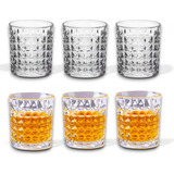 Jogo 6 Copos Baixos Vidro P/ Whisky Negroni Diamond Premium
