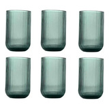Jogo 6 Copos Borda Dourada 425ml Verde Cameratta L´hermitage
