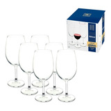 Jogo 6 Taças Cristal Bohemia Titanium Vinho Tinto 580ml