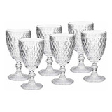 Jogo 6 Taças Vidro 265ml Transparente Lyor Àgua Vinho