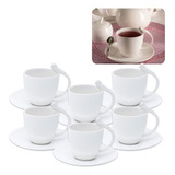Jogo 6 Xícaras 80ml Café Chá De Porcelana Birds Wolff